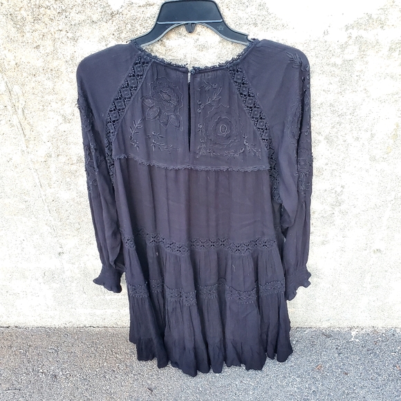 Free People Piece of Your Heart Embroidered Lace Mini Dress. S - Picture 5 of 10